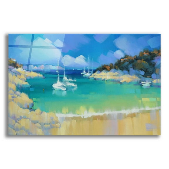 Epic Art 'Cala Llombards IV' by Alex Hook Krioutchkov, Acrylic Glass Wall Art, 16"x12"