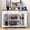White, variant on 53 Inch Kitchen Island, Farmhouse Rolling Cart with Power Outlet, Drop Leaf Side Table, Glass Cabinet Doors and Drawers, Storage Organizer, Kitchen Dining Room, Black