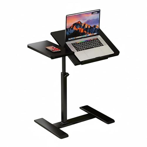 Black Tilting Height Adjustable Rolling Laptop Standing Desk