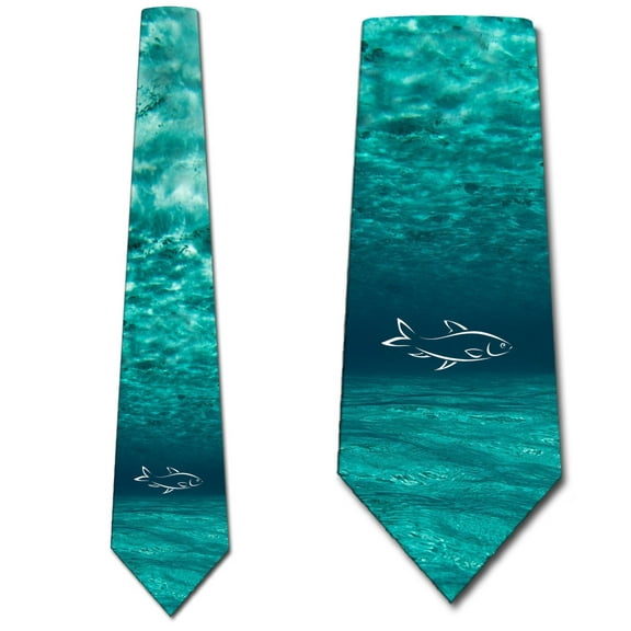 Fish Ties Mens Ocean Fishing Necktie by Three Rooker