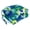Luxury Azure, variant on Blazing Needles 16-inch Outdoor Rounded Back Chair Cushion, 16" x 16", Pike Azure 2 Count