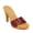 Red, variant on XYD Women Slip-on Cone High Heel Mules Strap Buckle Cork Slides Silver-studs Open Toe Sandals Daily Outdoor Dress Size 10 Black