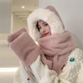 thumbnail image 2 of Mujeres moda Casua sombrero guantes bufanda un cálido y grueso traje de tres piezas de felpa protección contra el frío Fridja  nalpqowj25264, 2 of 3