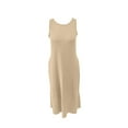 thumbnail image 3 of Women's Summer Casual Dress - U Neck Sleeveless Long Loose Flowy, Side Pockets, Solid Color for Vacation/Everyday (S-XXL Sizes), 3 of 3