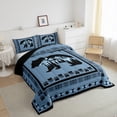 thumbnail image 3 of Feelyou Hippie Bear Teens Bedding Comforter Set, Rustic Countryside Cabin Twin Comforter Sets, Western Tribal Aztec Reversible Bedding Set, Lightweight Room Decor, 2pcs, 3 of 8