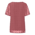 thumbnail image 4 of Blouse à Manches Courtes Col Rond Couleur Unie pour Femmes, 4 of 5