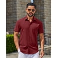 thumbnail image 2 of COOFANDY Mens Beach Shirs Untucked Shirts Short Sleeve Button Up Casual Dress Shirts, 2 of 5
