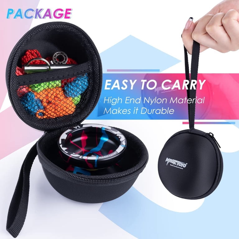 MAGICYOYO Yoyo V3 réactif en métal pour enfants débutants, Yoyo en alliage d'aluminium avec roulement insensible + outil de retrait de roulement + essieu + sac + 12 cordes Yoyo (noir bleu MAGICYOYO Yoyo V3 réactif en métal pour enfants débutants, Yoyo en alliage d'aluminium avec roulement insensible + outil de retrait de roulement + essieu + sac + 12 cordes Yoyo (noir bleu