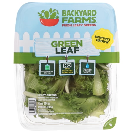 Backyard Farms Green Leaf Pre-Washed Lettuce, 4 oz Resealable Package, Fresh
