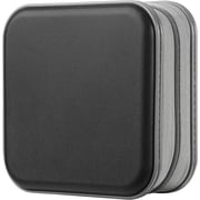 40 Capacity CD Storage Case, Hard Shell DVD Holder with Zipper ,Portable Disc Wallet for Car, Home & Travel, Organizes 40 Discs, Durable Plastic DVD Case (Black)