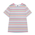 thumbnail image 3 of TSADFHJI Hauts Élégants pour Femmes Robe de Soirée Femmes Simple Maison Décontractée Motif Rayé Col Rond Manches Courtes Pull T-Shirt à Blocs de Couleur TTG Jaune, 3 of 3