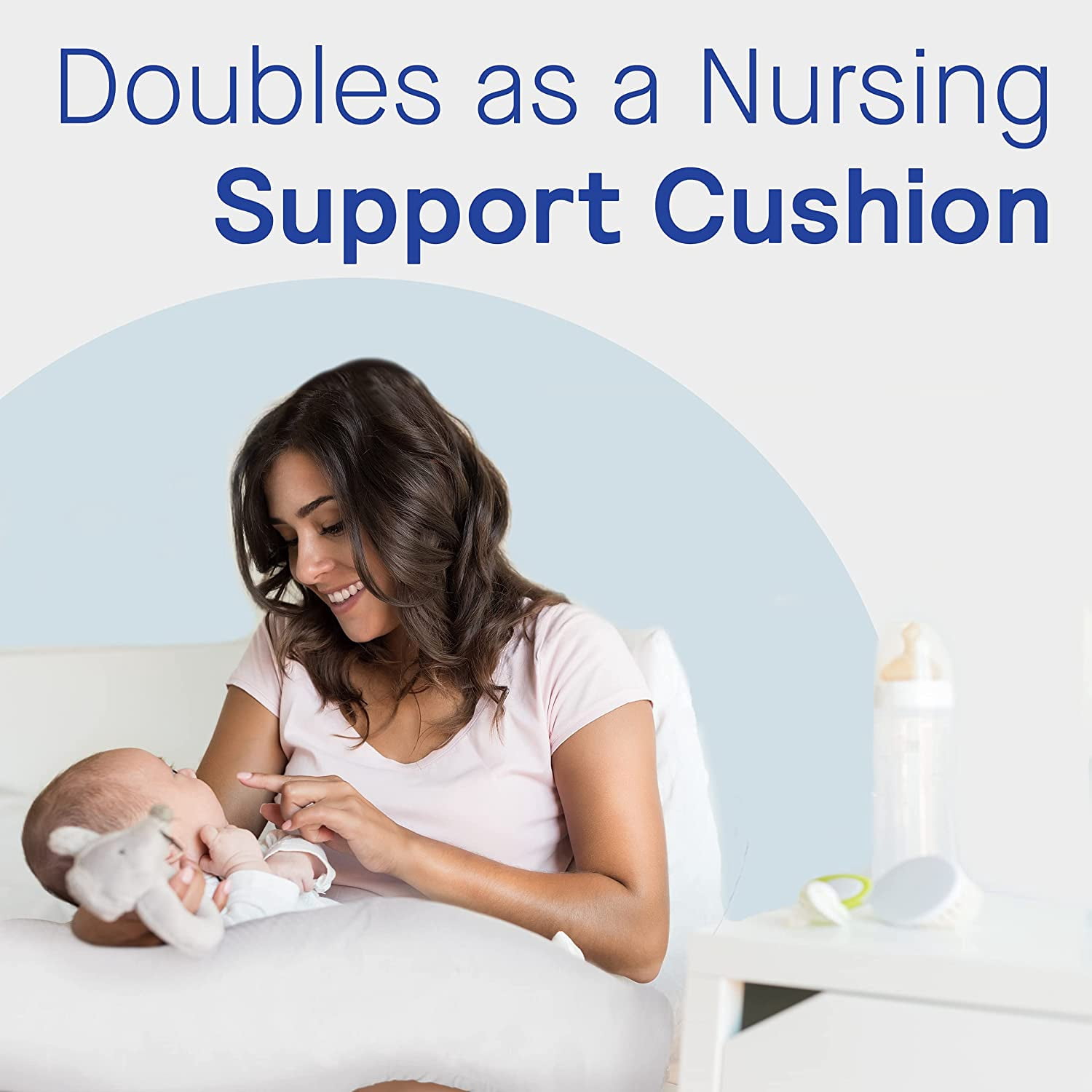 Full Body Maternity Pregnancy Pillow - 60-inch C-Shaped Pillows and Nursing Support Cushion with Washable Cover by Restorology