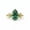 Rose Plated, variant on Elegant Pear Cut Emerald & Marquise Cut Peridot Engagement Ring, Emerald Anniversary Ring For Her, Green Gemstone Ring, Nature Inspired Ring, May Birthstopne Ring