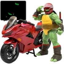 TMNT BST AXN IDW Raphael Figure & Metallic GITD Sport Bike