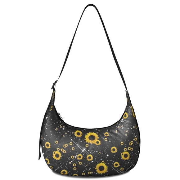 Sac Bandoulière Rustique Tournesol pour Femmes Boho Jaune Floral à Sangle Ajustable Sac à Épaule Vintage Campagnard Petit Sac pour Travail Gym Quotidien Voyage