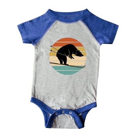 

Inktastic Skiing Bear Retro Sunset Gift Baby Boy or Baby Girl Bodysuit