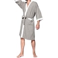 thumbnail image 3 of SURJDE Men's Waffle Kimono Robe Cotton Lightweight Nightgowns Bathrobe Sleepwear, 3 of 6