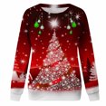 thumbnail image 4 of Sudaderas de Cuello Redondo de Navidad Para Mujer Suéter Con Estampado de Navidad Blusa Suelta Tops Sin Capucha Odeerbi  ODB203111, 4 of 7