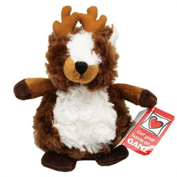 Reindeer Plush Doll - Bean Bag Reindeer Stuffed Animal By Ganz (8in)