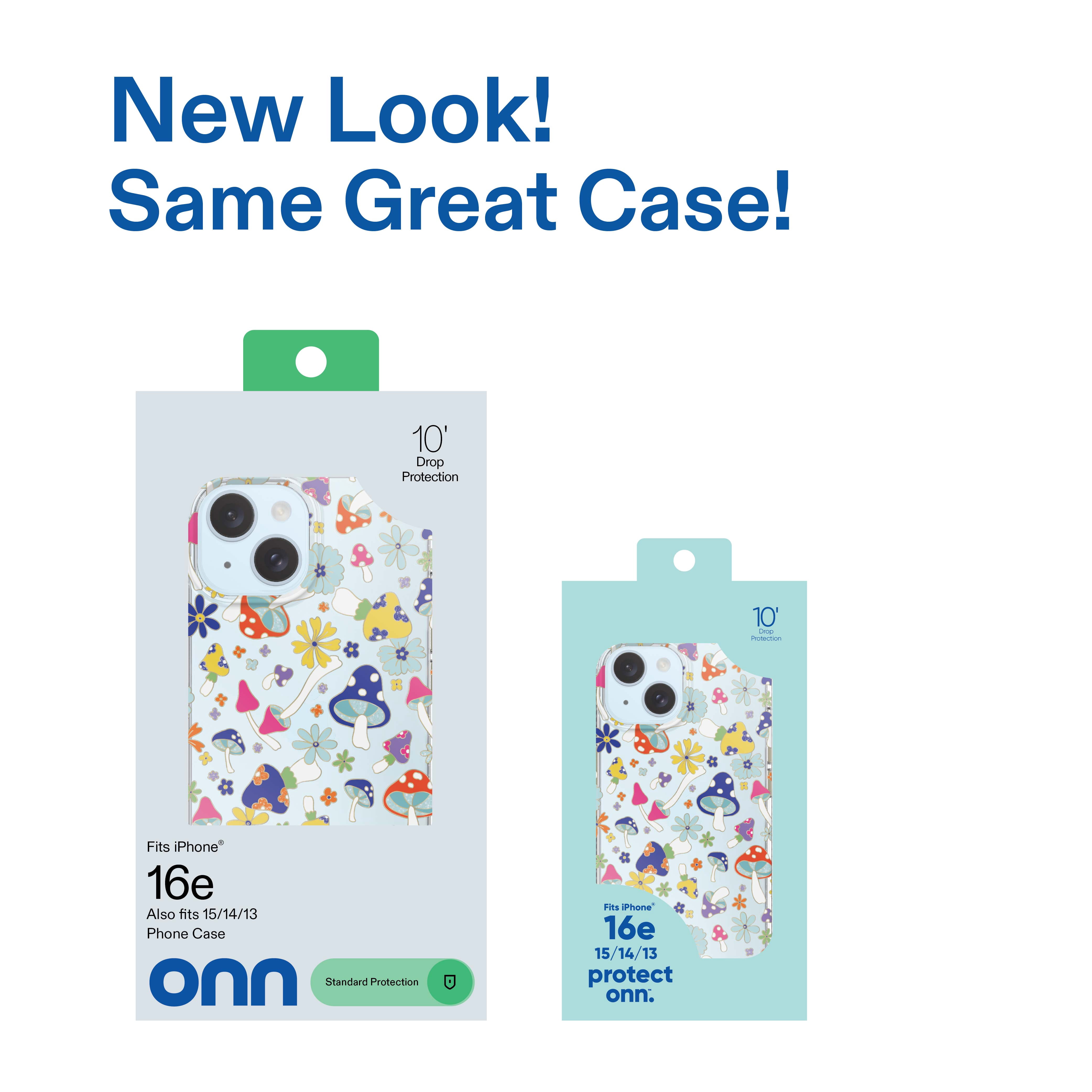 onn Phone Case for iPhone 17e / iPhone 16e / iPhone 15 / iPhone 14 / iPhone 13 - Multicolor Mushroom