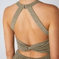 thumbnail image 7 of JULMCOMO Jumpsuits for Women Scoop Neck Cross Back Casual Overalls Sleeveless Elastic Waisted Summer Harem Pants with Pockets Khaki M, 7 of 7