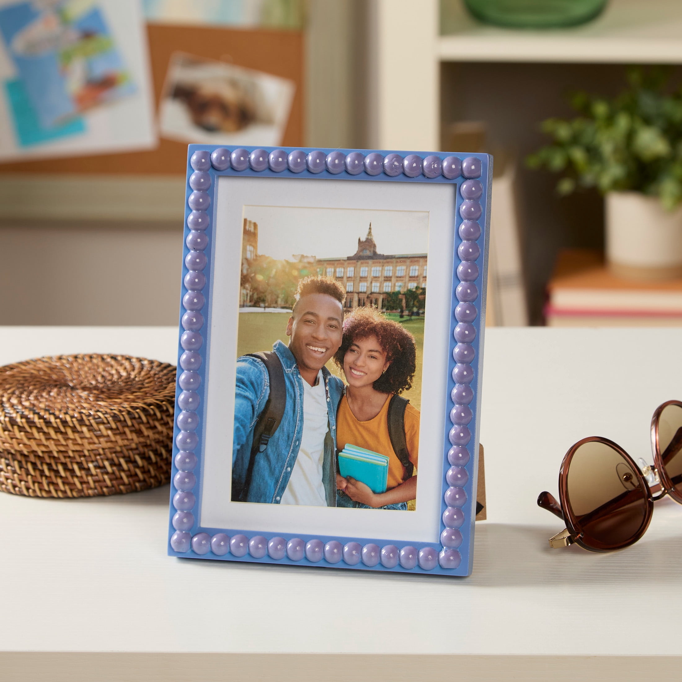 Mainstays by Becky G. & Alejandra 4" x 6" or 5" x 7" Beaded Photo Frame, Blue Eyes