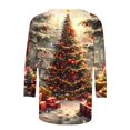 thumbnail image 5 of BVOFAR Christmas Shirt for Women Bling Xmas Tree Print Plus Size Pullover 3/4 Sleeve Crewneck Xmas Tops Holiday Party Tees, 5 of 5