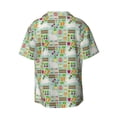 thumbnail image 2 of Vsdgher Rabbit And Carrot Print Men's Wrinkle Free Untucked Cuban Shirt Business Casual Button Down Shirts Short Sleeve Shirt, 2 of 7
