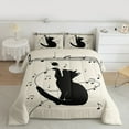 thumbnail image 2 of Homewish Black Cat 3-Piece Full Size Comforter Sets for Children Teens,Musical Notes Bedding Comforter Set,Abstract Melody Lightweight Bedding Sets,Microfiber Bedroom Decor, 2 of 8