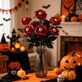 thumbnail image 4 of Halloween Gothic Flowers, Silk Halloween Roses Artificial Flowers, Long Faux Roses Bouquet for Wedding Centerpieces Halloween Gothic Decorations, 4 of 6