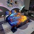 thumbnail image 2 of Monster Twin Size Comforter Set Magic Dragon Bedding Set Men, Magical Wildlife Animal Print Down Comforter Lightning Fire Anime Bed Set, Monster Theme Quilted Duvet, 2 of 7