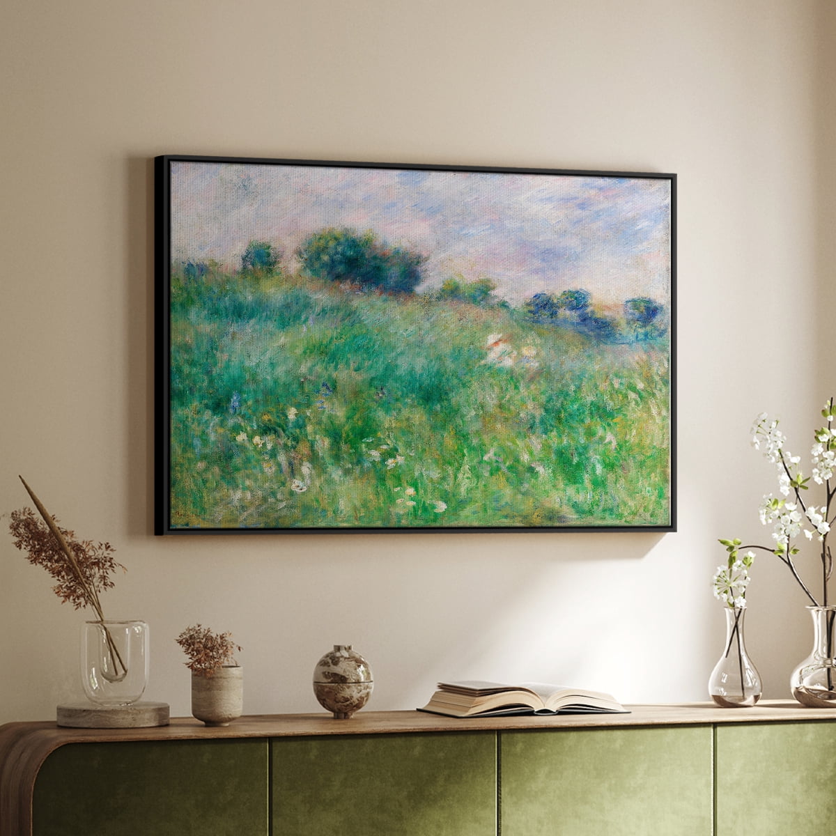Vintage Landscape-XXIX By Wexford Home Framed in Black Wood Gallery Wrapped Canvas 17 in. x 25 in.