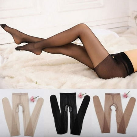 

Douhoow Women Stockings Open Crotch Pantyhose Mesh Sheer See Through Hosiery