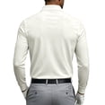 thumbnail image 4 of Fabrcox S-4XL Men's Long Sleeve Polo Shirts with Pockets Collared Men's Work Shirts Office Casual Plain Regular Fit Athletic Men's Golf Shirts Beige XL, 4 of 8