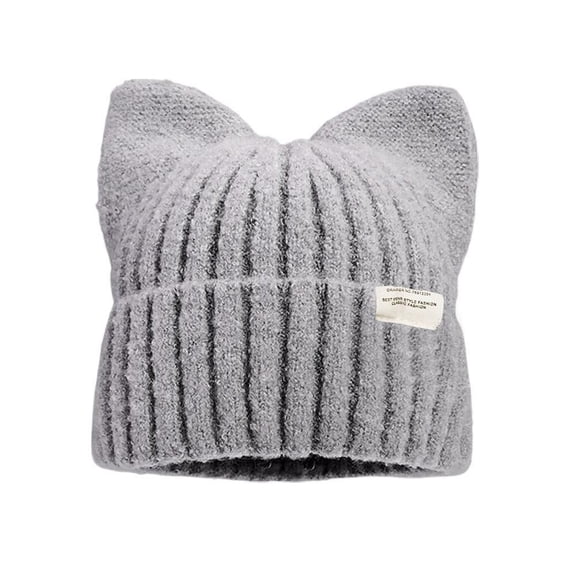 Cat Ears Beanie Winter Hat Cute Knit Cap for Women Girls