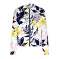 thumbnail image 4 of Womens Full Zip Bomber Jackets with Pockets Floral Print Long Sleeve Casual Fall Coat Outerwear Lightweight (M, White), 4 of 7