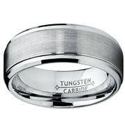 Metal Masters Mens Tungsten Ring Wedding Band Raised Brushed Finish 9mm