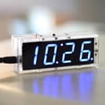 thumbnail image 3 of Yeacher Compact 4-digit Digital LED Talking Clock DIY Kit Light Control Temperature Date Time Display Transparent Case, 3 of 8