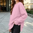 thumbnail image 6 of Falkdiz Long Sleeve With Mitten-Style Cuffs Shirts for Girls Warm Comfy Tops Winter Outdoor Party Crew Neck Girls Pullover Solid Color , Pink , Size: 7-8 Years, 6 of 7
