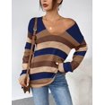 thumbnail image 4 of Zeagoo Womens Sweaters Fall Trendy Casual Long Sleeve Shirt Lightweight V Neck Off Shoulder Crochet Pullover Top, 4 of 5