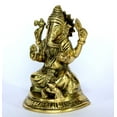 thumbnail image 5 of eSplanade - Ganesha Ganesh Ganpati Ganapati Murti Idol Statue Sculpture Showpiece - Sitting Ganesha | Home Decor | Brass - 4.5" Inches, 5 of 5