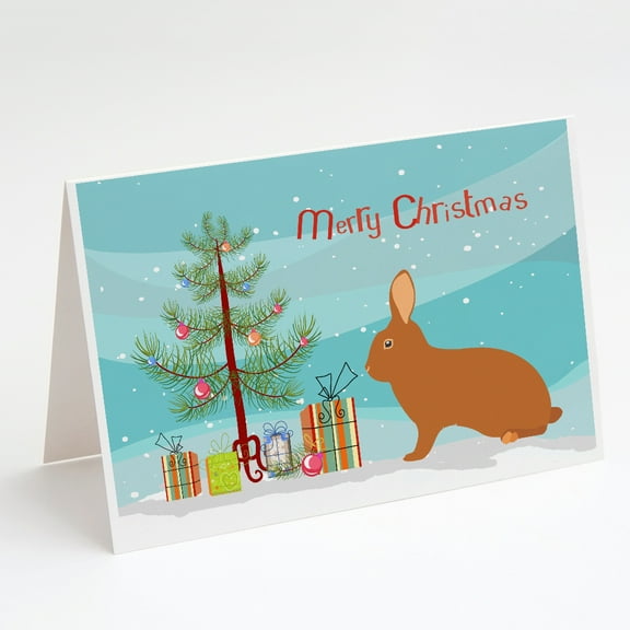 Rex Rabbit Christmas Greeting Cards and Envelopes Pack of 8