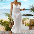 thumbnail image 5 of Qzwdhjm Womens Crochet Beach Coverup Hollow Out Maxi Cami Dresses Square Neck Scalloped Hem Swimsuits Coverups Beach Holidays Bikini Coverup, 5 of 8