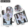 thumbnail image 6 of Poodles Kitchen Oven Mitt and Pot Holder Sets 2 Pcs for Baking, Cooking and Grilling, Heat Resistant Up To 392 °F, 6 of 7