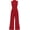 Red, variant on Womens Summer Jumpsuits Dressy Casual One Piece Outfits Sleeveless Mock Neck Wide Leg Pants Rompers with Pockets