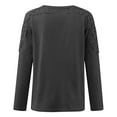 thumbnail image 4 of Pntutb Rollback Women Autumn Long Sleeve Blouse Round Neck Casual Pullover Tops, 4 of 6