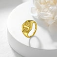 thumbnail image 6 of U7 Initial Ring 18K Gold Plated Hexagon Letter A-Z Stackable Signet Rings Wedding Band for Women Girls Birthday Anniversary Gift, 6 of 7