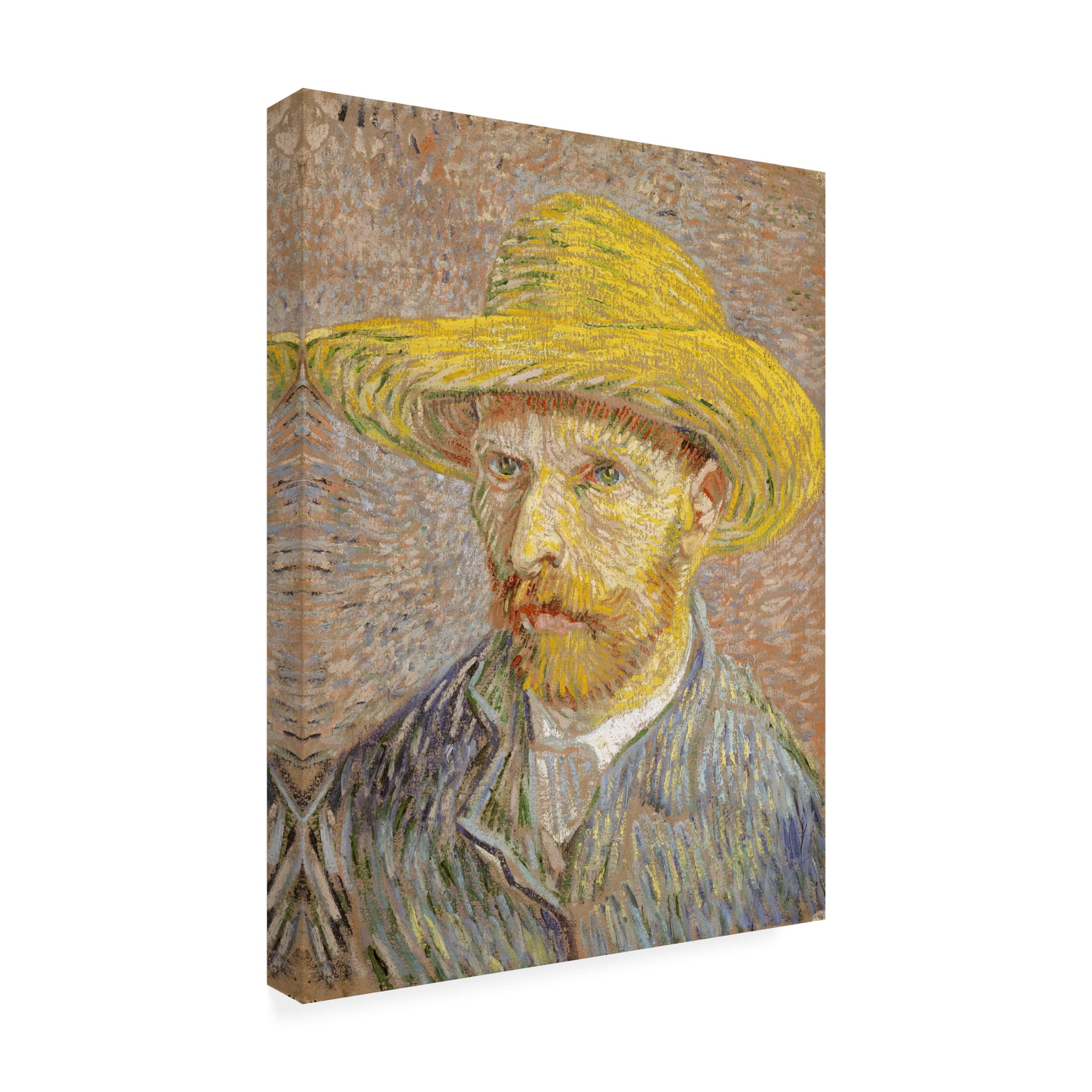 Canvas Wall Art - Masters Collection 'Self Portrait With Yellow Hat Vincent Van Gogh' Wall Art for Living Room, Bedroom, or Office Décor by Trademark Fine Art - 24 x 32 Inches