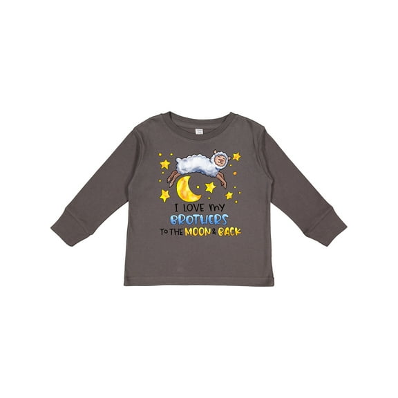 Inktastic I Love My Brothers to the Moon and Back Cute Sheep Boys or Girls Long Sleeve Toddler T-Shirt