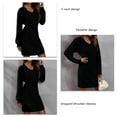 thumbnail image 1 of Robe en Tricot pour Femmes V Robe Élégante à Manches Longues Pull Pull, 1 of 6
